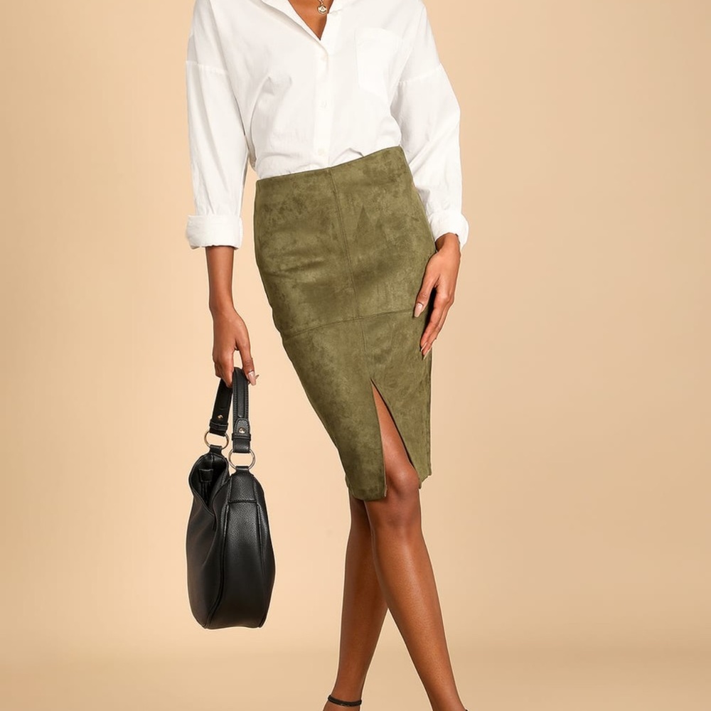 Lulus olive pencil skirt